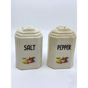 Vintage Art Deco 4.5" tall White Tower Salt & Pepper Shakers - A Set